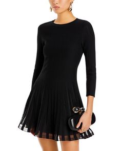 Мини-платье Tabitha с прозрачным подолом MILLY, цвет Black
