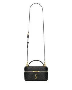 Миниатюрная косметичка Gaby из кожи ягненка Saint Laurent, цвет Black