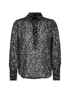 Шелковая блузка Colleen с цветочным принтом Nili Lotan, черный