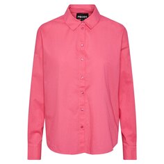 Рубашка с длинным рукавом Pieces Tanne Loose Fit, розовый