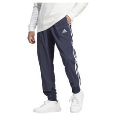 Брюки adidas Aeroready Essentials Tapered Cuff Woven 3 Stripes Joggers, синий