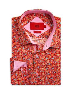 Рубашка приталенного кроя с принтом пейсли Elie Balleh, красный