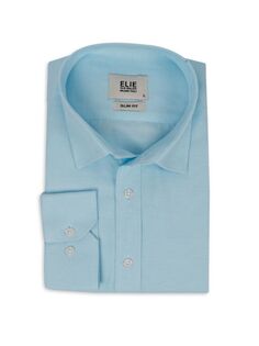 Классическая рубашка узкого кроя в клетку Elie Balleh, цвет Baby Blue