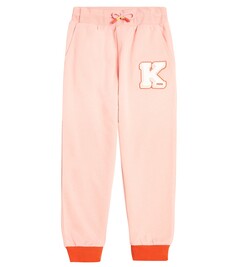 Хлопковые спортивные штаны Kenzo, розовый