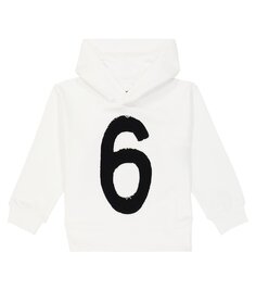 Худи из хлопкового джерси с логотипом Mm6 Maison Margiela, белый