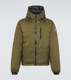 Пуховик lodge с капюшоном Canada Goose, зеленый