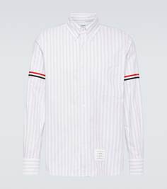 Рубашка в полоску rwb stripe из хлопка Thom Browne, коричневый
