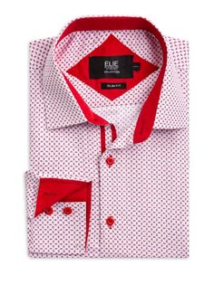 Рубашка приталенного кроя с принтом Micro Ditsy Elie Balleh, красный