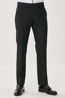 Мужские черные гибкие брюки обычного кроя обычного кроя с боковыми карманами AC&amp;Co Altinyildiz Classics, черный