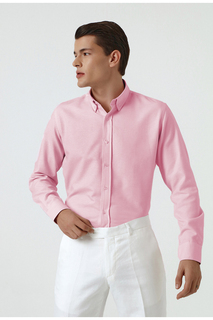 Розовая рубашка добби приталенного кроя D&apos;S Damat, розовый