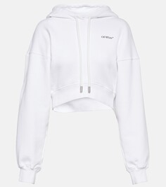 Укороченное худи с принтом Off-White, мультиколор