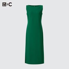 Платье из креп-джерси (без рукавов) UNIQLO, зеленый