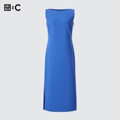 Платье из креп-джерси (без рукавов) UNIQLO, синий