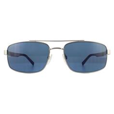 Прямоугольные матово-рутениево-синие солнцезащитные очки Avio Tommy Hilfiger, серый