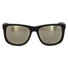 Прямоугольные зеркальные солнцезащитные очки черного золота Ray-Ban, черный