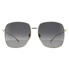 Прямоугольные золотисто-серые солнцезащитные очки Gucci, золото