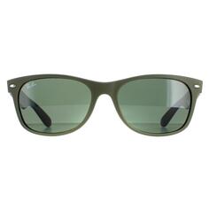 Прямоугольные резиновые солнцезащитные очки G-15 в стиле милитари зеленого цвета на черном зеленом фоне Ray-Ban, зеленый