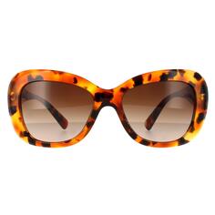 Прямоугольные светлые гаванно-коричневые солнцезащитные очки с градиентом Versace, коричневый