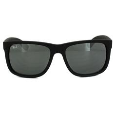 Прямоугольные резиновые черные серые зеркальные солнцезащитные очки Ray-Ban, черный