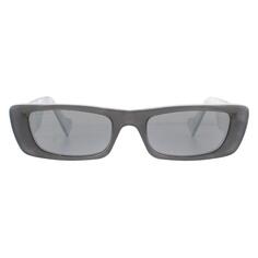 Прямоугольные серые серебряные солнцезащитные очки Gucci, серый