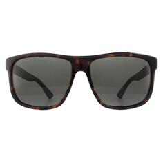 Прямоугольные солнцезащитные очки Havana и серо-серые поляризованные солнцезащитные очки Gucci, коричневый