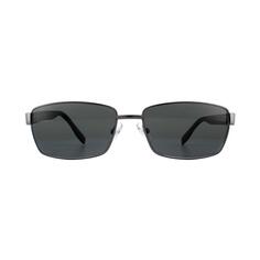 Прямоугольные тёмно-рутениевые чёрно-серые солнцезащитные очки Hugo Boss, серый
