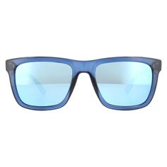 Прямоугольные синие синие зеркальные солнцезащитные очки Lacoste, синий