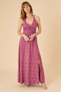 Платье макси &apos;Annie&apos; из атласного жаккарда Monsoon, розовый