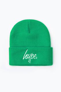 Желтая шапка с надписью Hype, зеленый