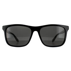 Прямоугольные черные серые поляризованные солнцезащитные очки Gucci, черный