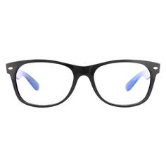 Прямоугольные черные прозрачные солнцезащитные очки с синим светофильтром Ray-Ban, черный