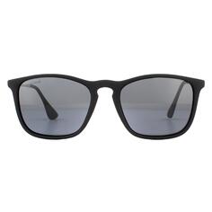 Прямоугольные черные дымчатые поляризованные солнцезащитные очки Rubbertouch Black montana, черный