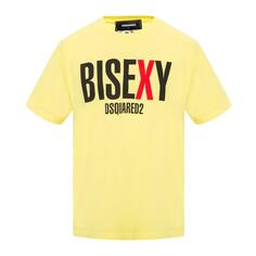 Желтая футболка с логотипом Oversize BiSexy Dsquared2, желтый