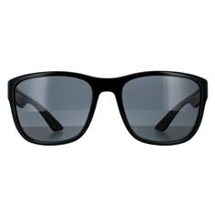 Прямоугольные черные серые поляризованные солнцезащитные очки Prada Sport, черный