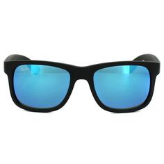 Прямоугольные черные синие зеркальные солнцезащитные очки Ray-Ban, черный