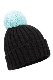 Женевская шапка Теплая зимняя контрастная шапка с помпоном Mountain Warehouse, черный