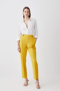 Узкие брюки с полированными швами Karen Millen, желтый