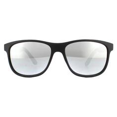 Прямоугольные черные серебряные зеркальные солнцезащитные очки montana, черный