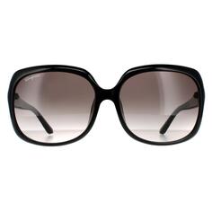 Прямоугольные черные серые солнцезащитные очки с градиентом Salvatore Ferragamo, черный