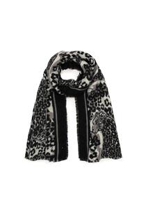 Черный, большой прямоугольный шарф &apos;Wildcat&apos; Bibi Bijoux, черный