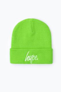 Графитово-серая шапка с надписью Hype, зеленый