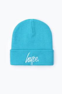 Графитово-серая шапка с надписью Hype, синий