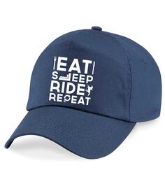 Бейсбольная кепка Eat Sleep Ride с повтором 60 SECOND MAKEOVER, темно-синий