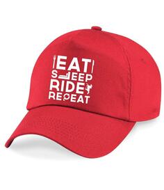 Бейсбольная кепка Eat Sleep Ride с повтором 60 SECOND MAKEOVER, красный