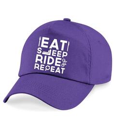 Бейсбольная кепка Eat Sleep Ride с повтором 60 SECOND MAKEOVER, фиолетовый