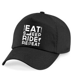 Бейсбольная кепка Eat Sleep Ride с повтором 60 SECOND MAKEOVER, черный