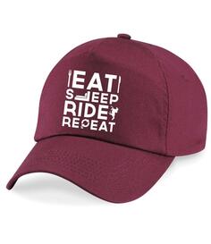 Бейсбольная кепка Eat Sleep Ride с повтором 60 SECOND MAKEOVER, коричневый