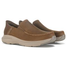 Мужские слипоны Oswin Leather Wide Slip On Skechers, коричневый