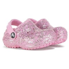 Детские классические сабо на подкладке из пуха для малышей Crocs, розовый