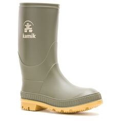 Детские водонепроницаемые дождевые ботинки Stomp для маленьких/больших детей Kamik, зеленый